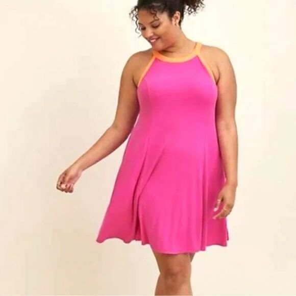 Torrid Mini Rib Goddess Neck Trapeze Dress 1X - Picture 3 of 6